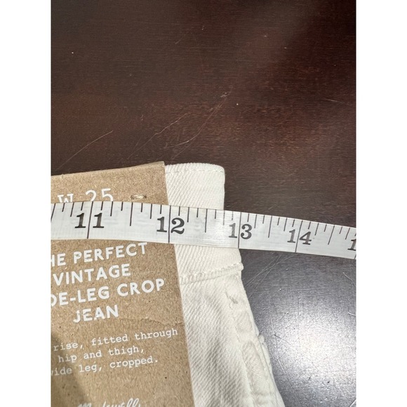 NWT Madewell The Perfect Vintage Wide Leg Crop Jeans White Denim Size 25 - Picture 10 of 16